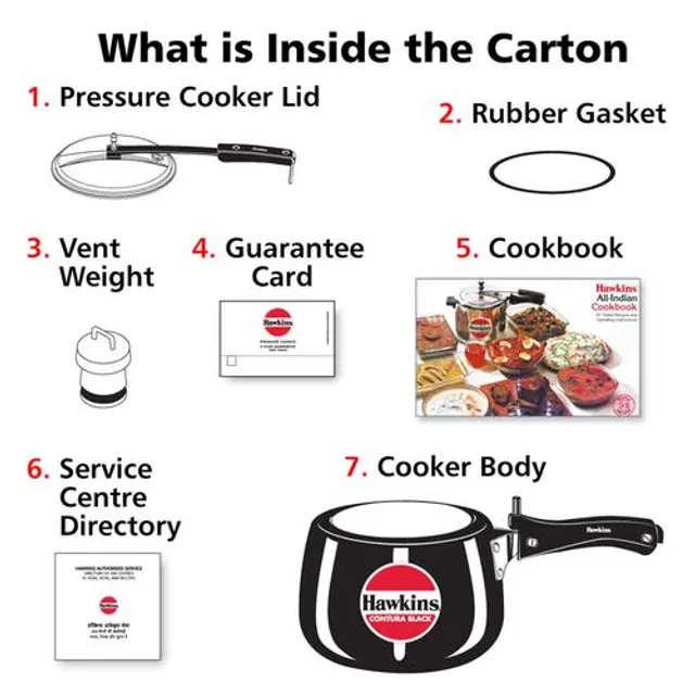 Hawkins Contura Hard Anodised Black Inner Lid Pressure Cooker - With Handle, CB30, 3 l-6.webp